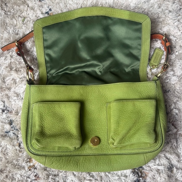 COACH VINTAGE 2005 GREEN NUBUCK CHELSEA DOUBLE POCKET - Picture 5 of 8